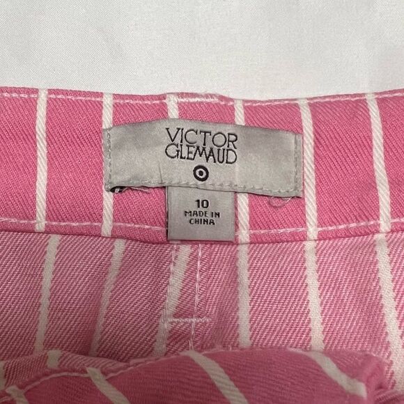 Victor Glemaud x Target Pink Pin Striped Denim Mini Jean Skirt Size 10 New - Picture 4 of 16